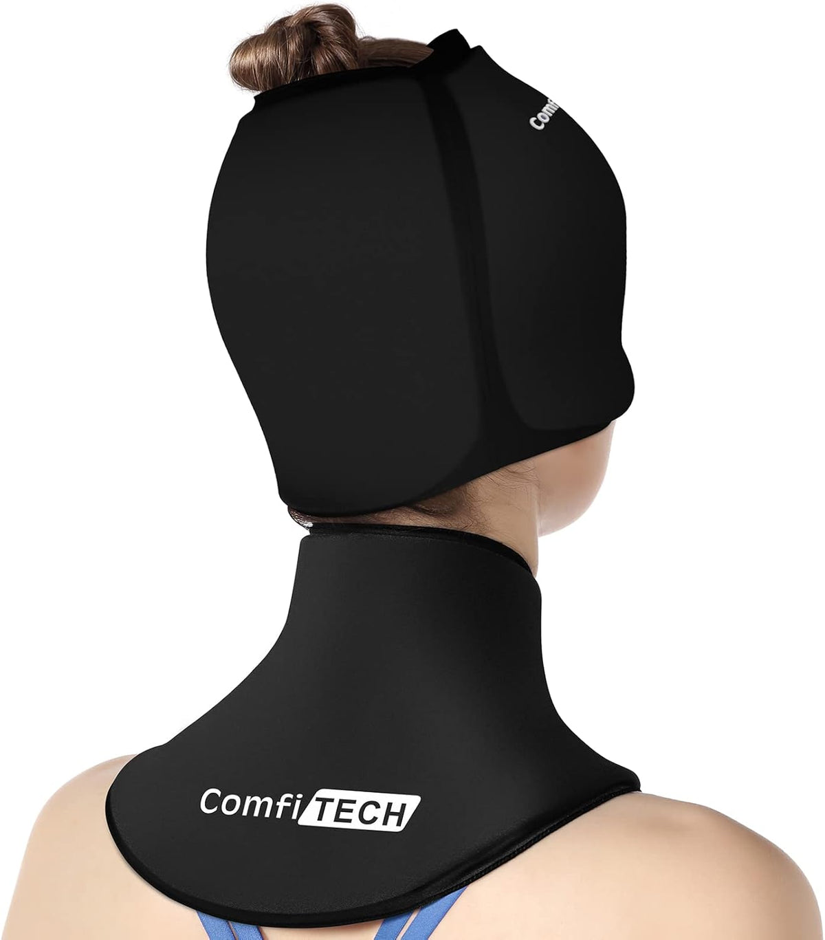 Cold Cap and Neck Ice Pack Wrap Gel Combo, Care Package for Head and Cervical, Medium
