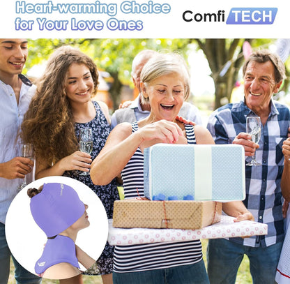 Cold Cap and Neck Ice Pack Wrap Gel Combo, Care Package for Head and Cervical, Medium