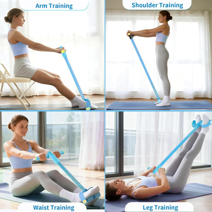 Pedal Resistance Bands with Handles, Upgrade 6-Tubes Elastic Bands for Exercise, Natural Rubber Foot Pedal Resistance Bands, Multifunction Fitness Bands for Abdomen, Waist, Arm, Leg, Pilates