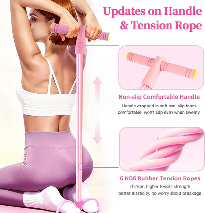 Pedal Resistance Bands with Handles, Upgrade 6-Tubes Elastic Bands for Exercise, Natural Rubber Foot Pedal Resistance Bands, Multifunction Fitness Bands for Abdomen, Waist, Arm, Leg, Pilates