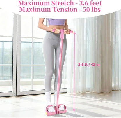 Pedal Resistance Bands with Handles, Upgrade 6-Tubes Elastic Bands for Exercise, Natural Rubber Foot Pedal Resistance Bands, Multifunction Fitness Bands for Abdomen, Waist, Arm, Leg, Pilates