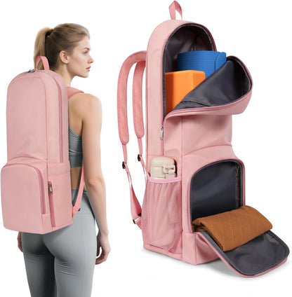 Yoga Mat Bag Carrier Zipper Closure Multi Functional Essential Pockets Exercise Yoga Mat Holder Backpack