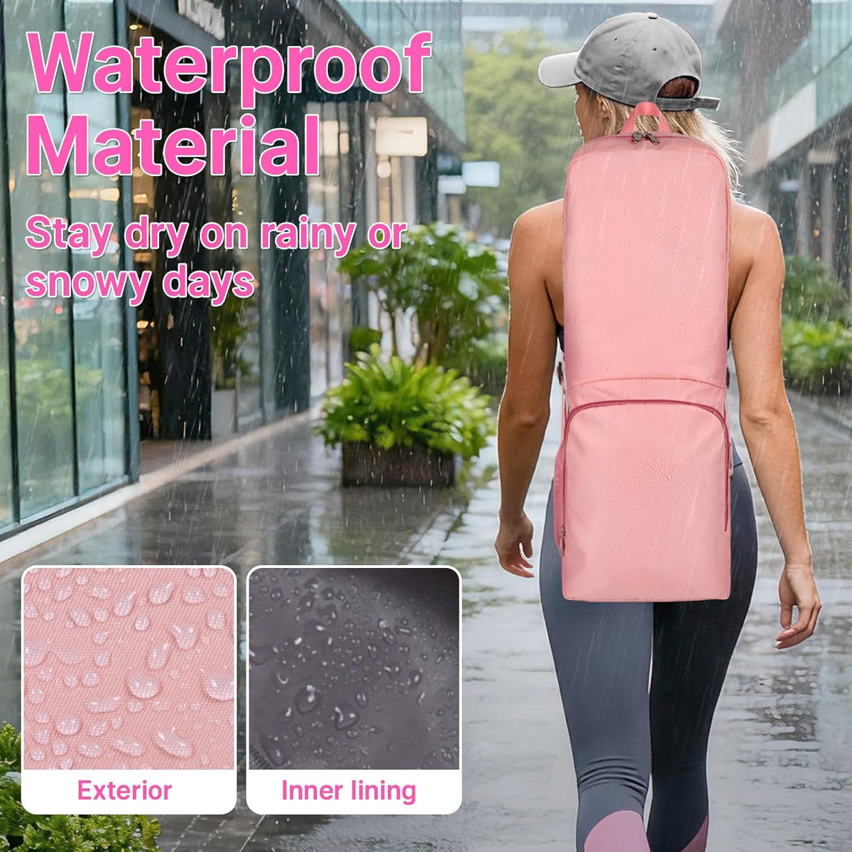 Yoga Mat Bag Carrier Zipper Closure Multi Functional Essential Pockets Exercise Yoga Mat Holder Backpack