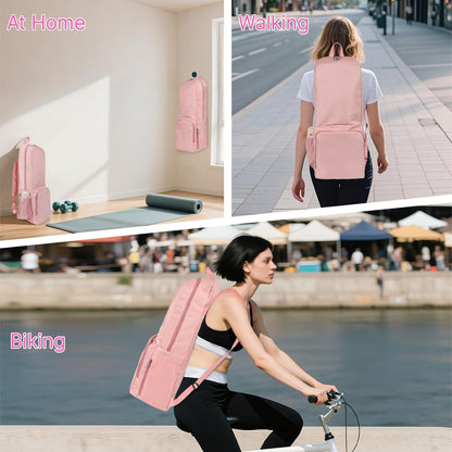 Yoga Mat Bag Carrier Zipper Closure Multi Functional Essential Pockets Exercise Yoga Mat Holder Backpack