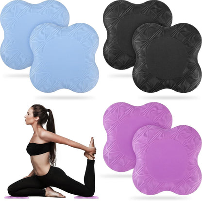 6 Pcs Knee Pads for Yoga Extra Thick Yoga Wrist Pad Anti Slip Pilates Support Cushion for Men Women Knee Elbow Wrist Hand Exercise Meditation Workout Floor Travel