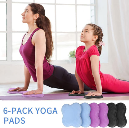 6 Pcs Knee Pads for Yoga Extra Thick Yoga Wrist Pad Anti Slip Pilates Support Cushion for Men Women Knee Elbow Wrist Hand Exercise Meditation Workout Floor Travel