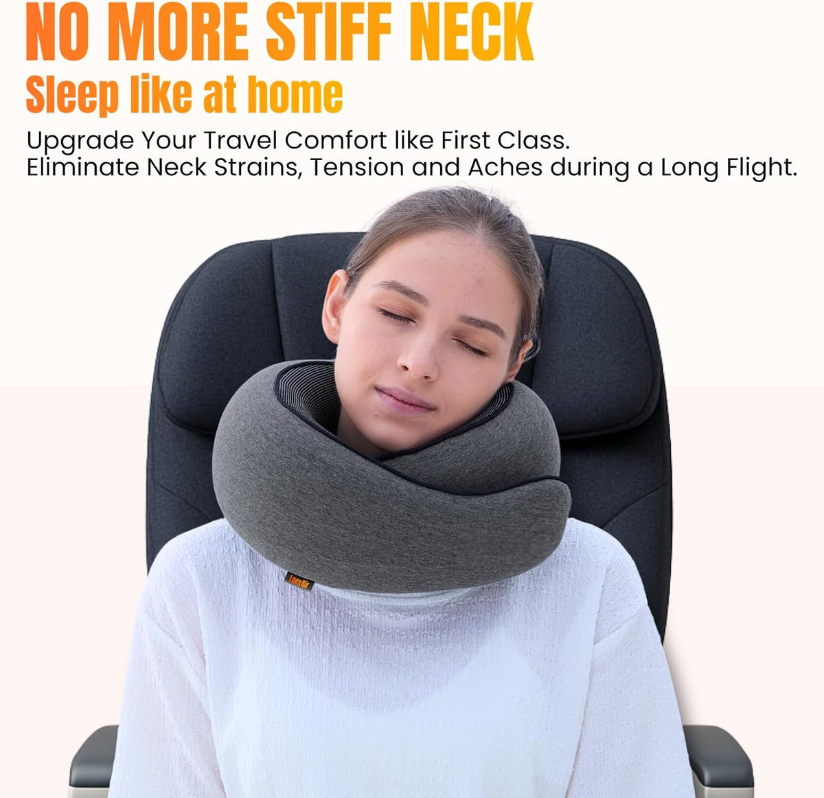 ™ Hooded Pro Travel Pillow - Memory Foam Neck Support Pillow for Airplane, Flight - Super-Soft Pure Cotton Fabric, Maximum Privacy & Light-Block Design, Lightweight Full Travel Kit - Dark Grey