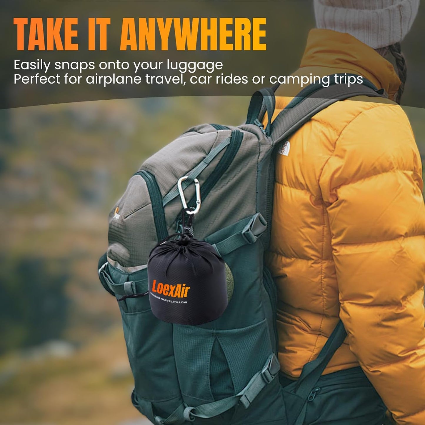™ Hooded Pro Travel Pillow - Memory Foam Neck Support Pillow for Airplane, Flight - Super-Soft Pure Cotton Fabric, Maximum Privacy & Light-Block Design, Lightweight Full Travel Kit - Dark Grey