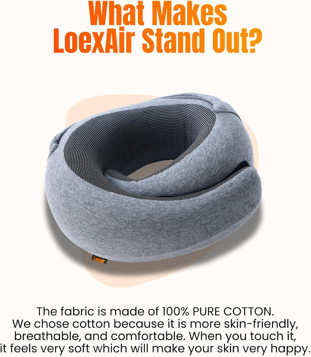 ™ Hooded Pro Travel Pillow - Memory Foam Neck Support Pillow for Airplane, Flight - Super-Soft Pure Cotton Fabric, Maximum Privacy & Light-Block Design, Lightweight Full Travel Kit - Dark Grey