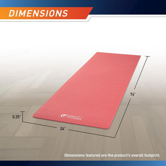Circuit Fitness Non-Slip Multi-Purpose Exercise Yoga Mats with Carrying Strap Multi-Thickness, Multi-Color Options