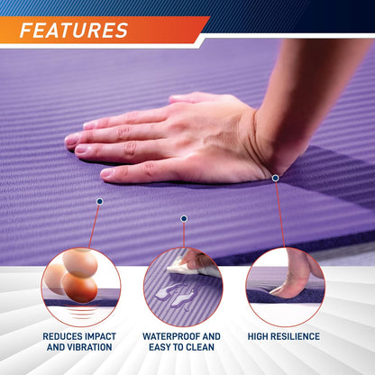 Circuit Fitness Non-Slip Multi-Purpose Exercise Yoga Mats with Carrying Strap Multi-Thickness, Multi-Color Options