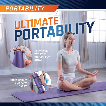 Circuit Fitness Non-Slip Multi-Purpose Exercise Yoga Mats with Carrying Strap Multi-Thickness, Multi-Color Options