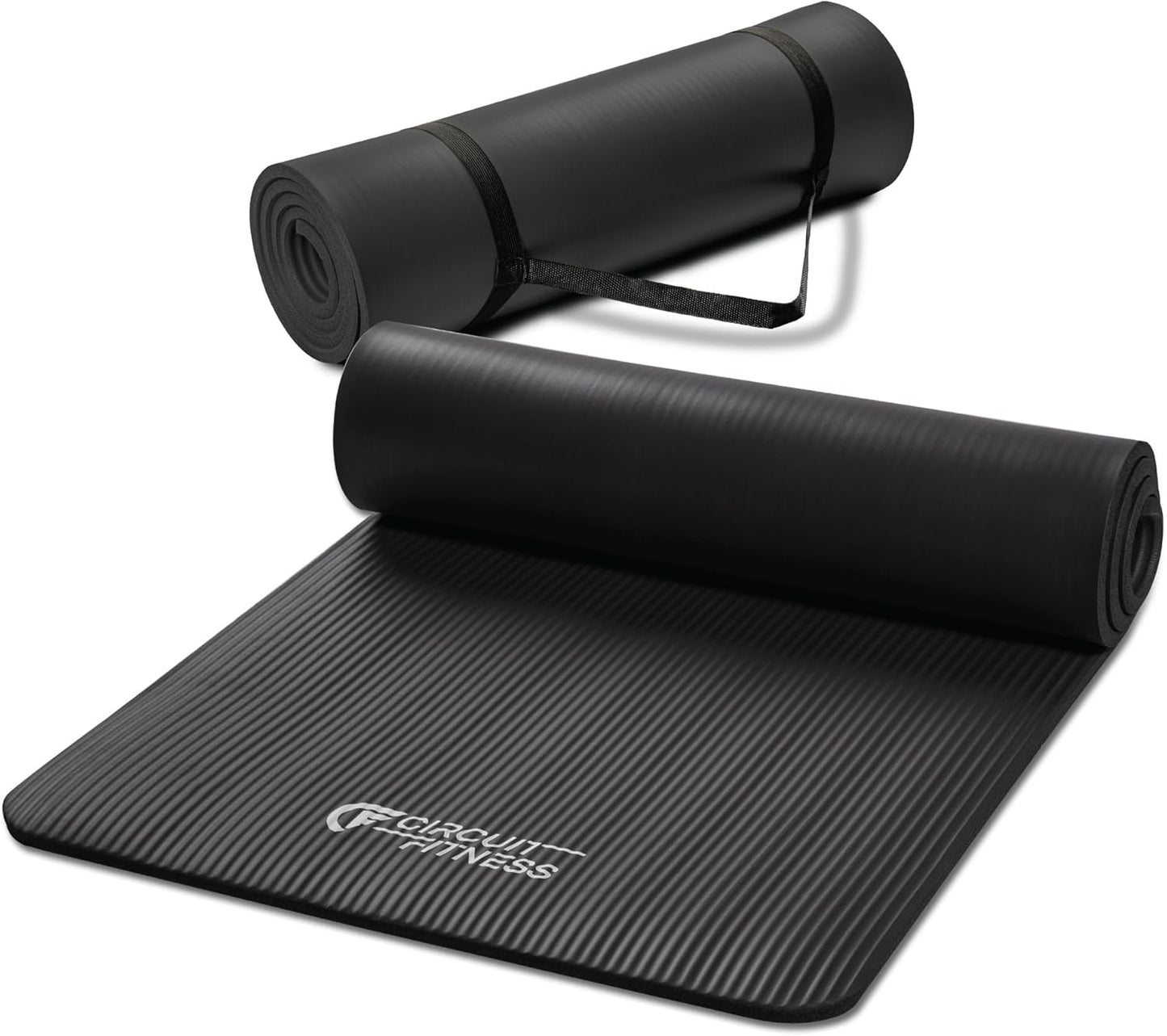 Circuit Fitness Non-Slip Multi-Purpose Exercise Yoga Mats with Carrying Strap Multi-Thickness, Multi-Color Options