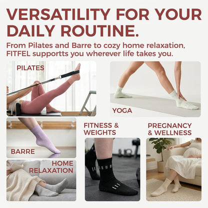 5 Pairs Pilates Socks Yoga Socks with Grips for Women Non Slip For Barre, Ballet, Dance, Home