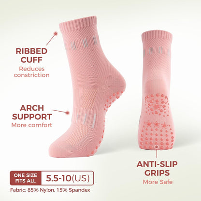 5 Pairs Pilates Socks Yoga Socks with Grips for Women Non Slip For Barre, Ballet, Dance, Home