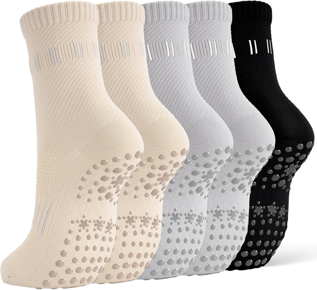 5 Pairs Pilates Socks Yoga Socks with Grips for Women Non Slip For Barre, Ballet, Dance, Home