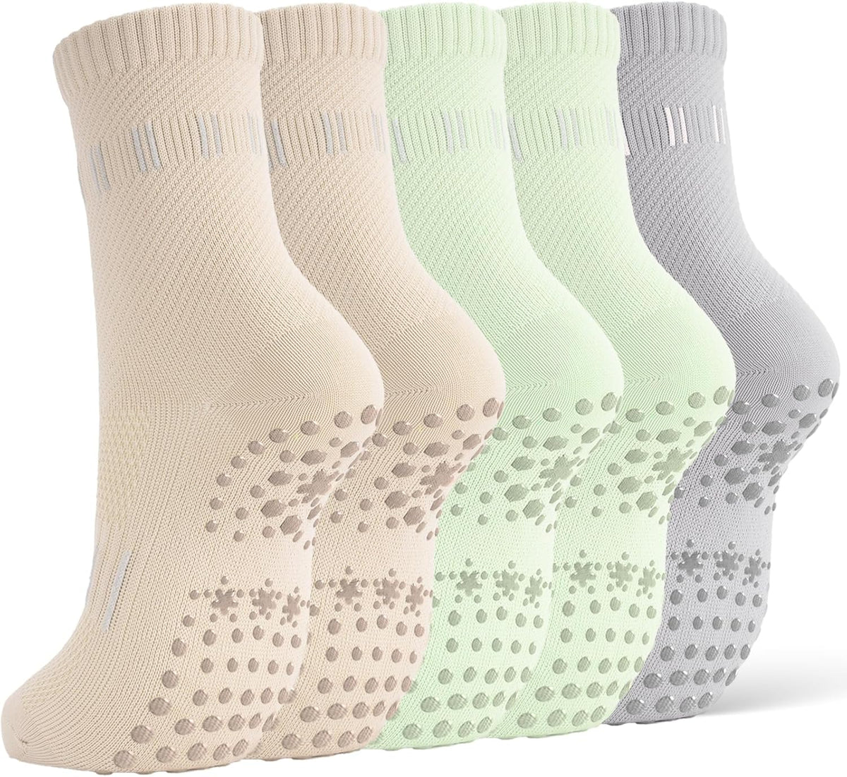 5 Pairs Pilates Socks Yoga Socks with Grips for Women Non Slip For Barre, Ballet, Dance, Home