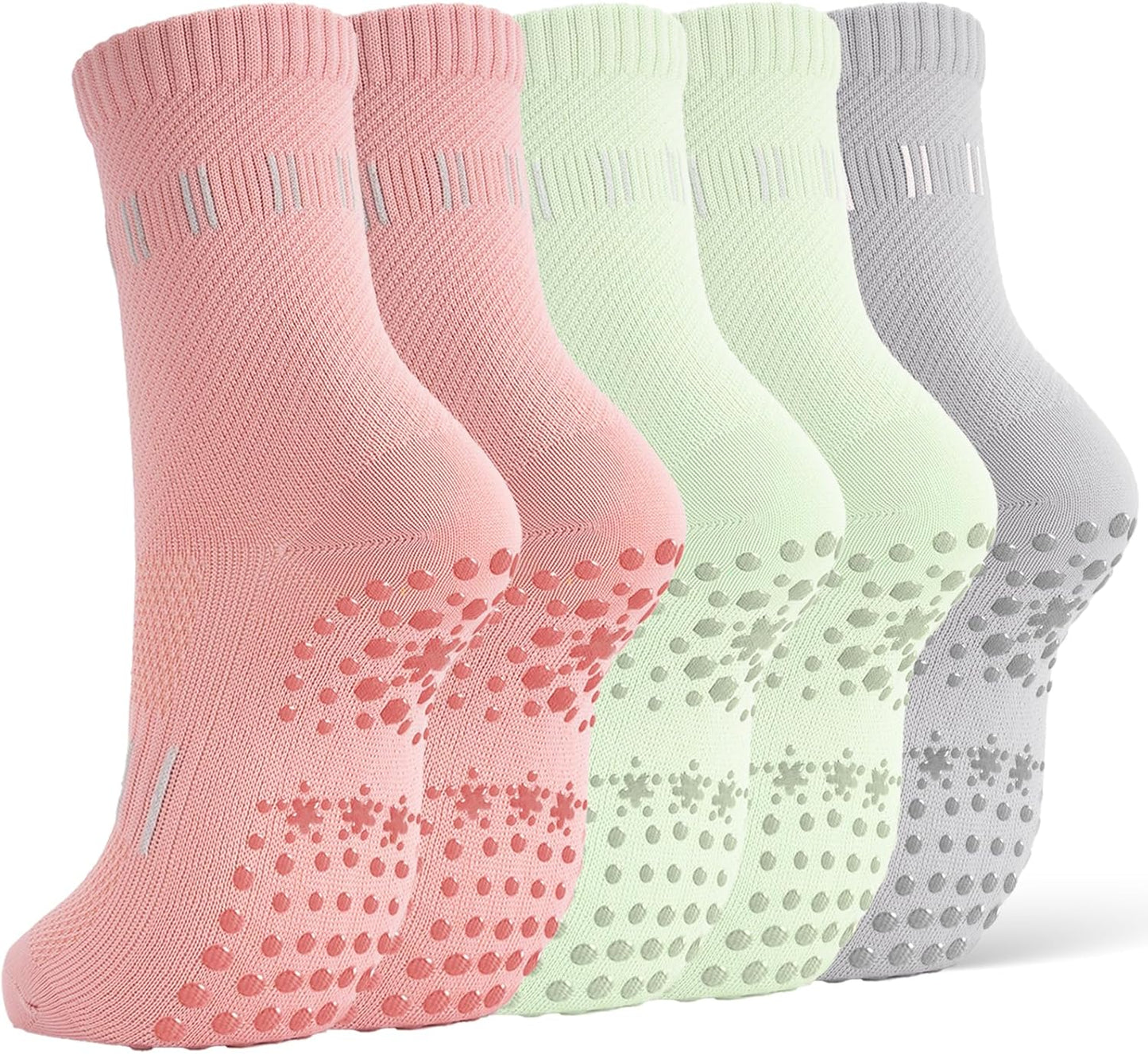 5 Pairs Pilates Socks Yoga Socks with Grips for Women Non Slip For Barre, Ballet, Dance, Home