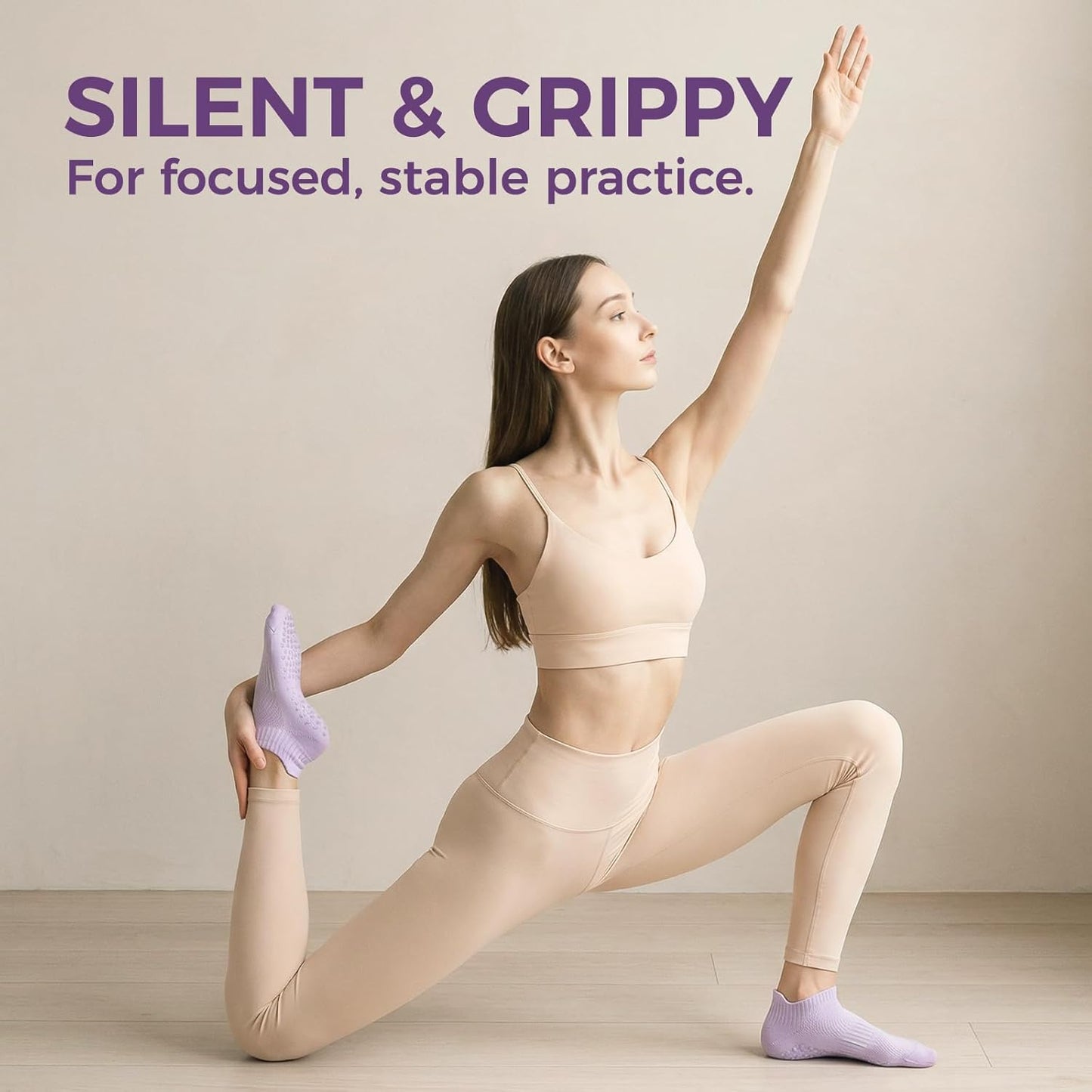5 Pairs Pilates Socks Yoga Socks with Grips for Women Non Slip For Barre, Ballet, Dance, Home
