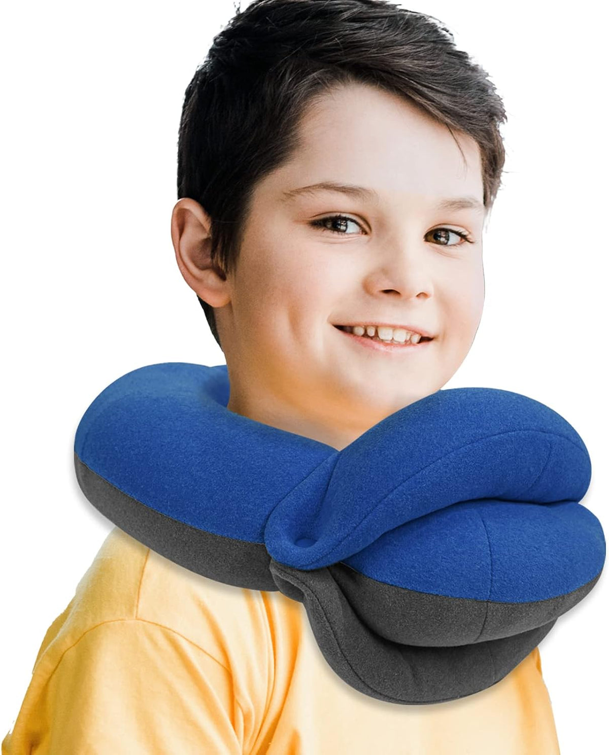 Travel Neck Pillows for Airplanes, Memory Foam 360° Head Support Sleep for Long Flight, Skin-Friendly & Breathable, Kit with Eye Mask, Earplugs and Storage Bag (Adult, Grey, 90+ lbs)