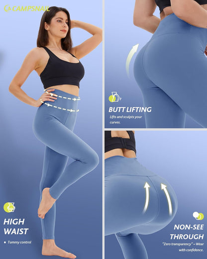 4 Pack Leggings for Women - High Waisted Tummy Control Yoga Pants for Workout Gym Black Leggings Plus Size Dance