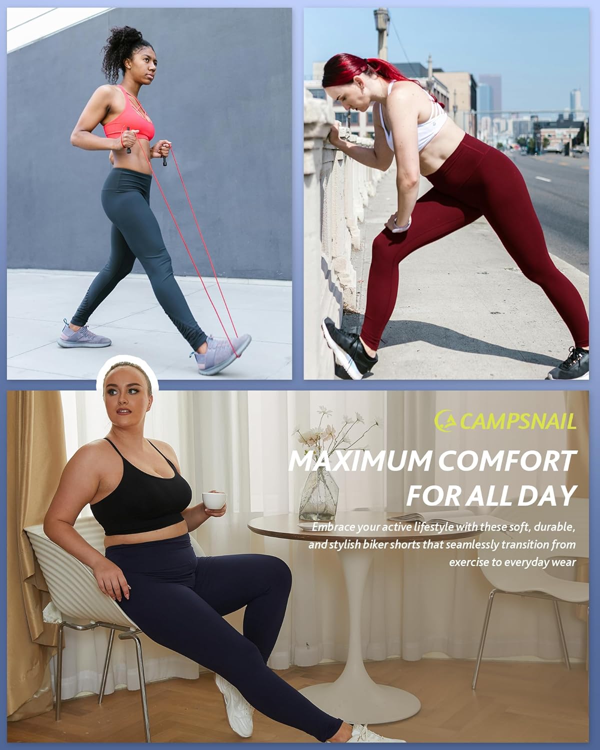 4 Pack Leggings for Women - High Waisted Tummy Control Yoga Pants for Workout Gym Black Leggings Plus Size Dance