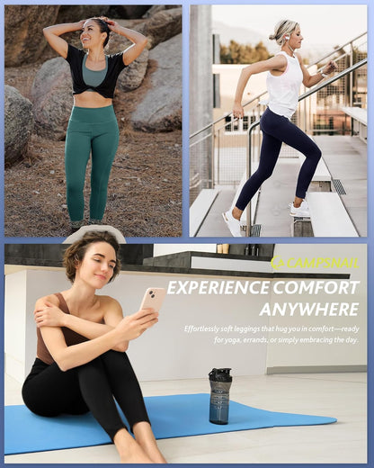 4 Pack Leggings for Women - High Waisted Tummy Control Yoga Pants for Workout Gym Black Leggings Plus Size Dance