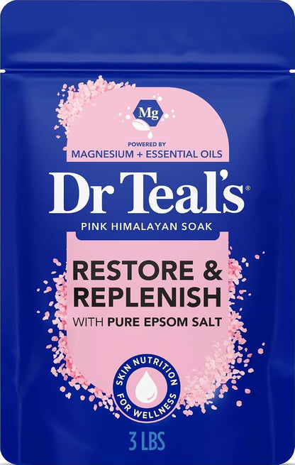 Epsom Salt Magnesium Soak, Restore & Replenish with Pink Himalayan Salt, 3 lbs