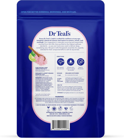 Epsom Salt Magnesium Soak, Restore & Replenish with Pink Himalayan Salt, 3 lbs