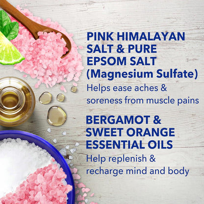 Epsom Salt Magnesium Soak, Restore & Replenish with Pink Himalayan Salt, 3 lbs