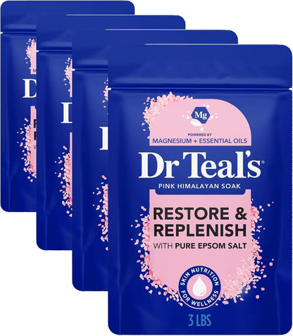 Epsom Salt Magnesium Soak, Restore & Replenish with Pink Himalayan Salt, 3 lbs
