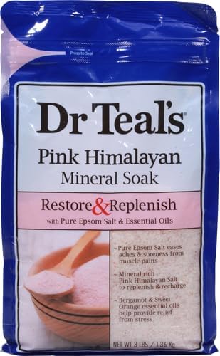 Epsom Salt Magnesium Soak, Restore & Replenish with Pink Himalayan Salt, 3 lbs