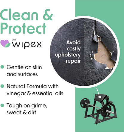 Fitness Wipes Bucket Refill Roll - EWG Verified - Plant-based Fitness Equipment Wipes, Lemongrass, Eucalyptus & Vinegar to Clean Surfaces, Yoga Mat & Gym Cleaner and Peloton Bikes, 400 Count