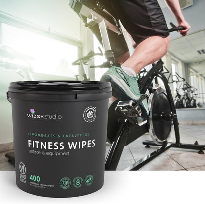 Fitness Wipes Bucket Refill Roll - EWG Verified - Plant-based Fitness Equipment Wipes, Lemongrass, Eucalyptus & Vinegar to Clean Surfaces, Yoga Mat & Gym Cleaner and Peloton Bikes, 400 Count