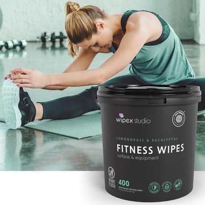 Fitness Wipes Bucket Refill Roll - EWG Verified - Plant-based Fitness Equipment Wipes, Lemongrass, Eucalyptus & Vinegar to Clean Surfaces, Yoga Mat & Gym Cleaner and Peloton Bikes, 400 Count