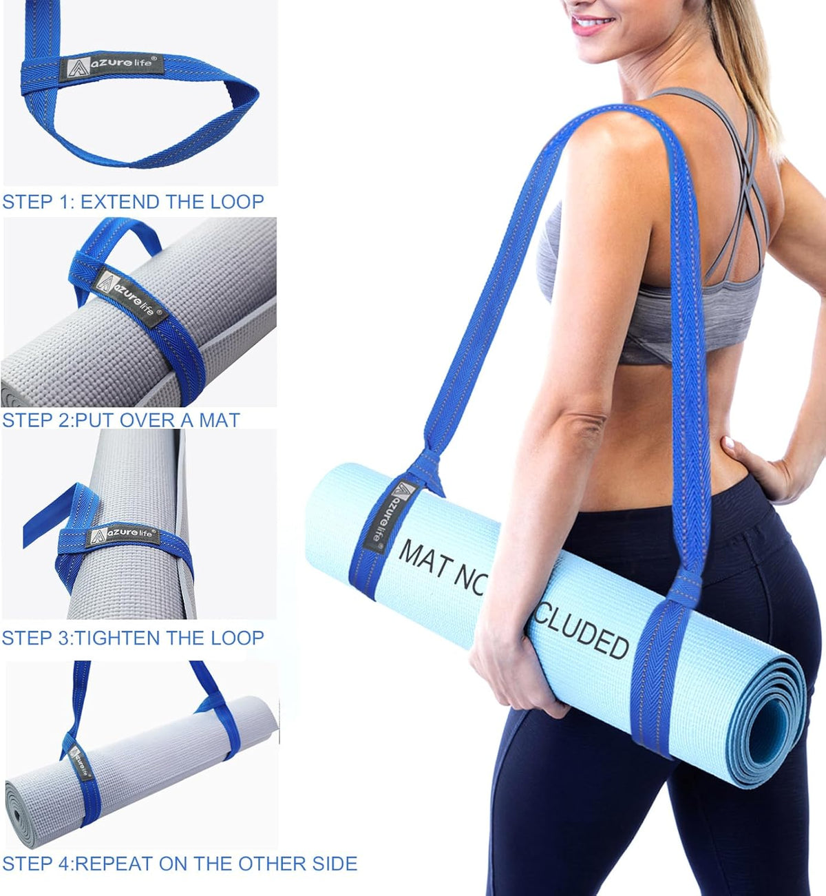 [MAT NOT Included] Yoga Mat Sling, Yoga Mat Straps for Carrying, Easy-Cinch Yoga Mat Holder Strap