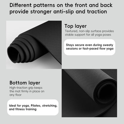 Extra Wide Yoga Mat 72" x 32", 6mm Non Slip TPE Exercise Mat with Carrying Strap, Large Workout Mat for Yoga, Pilates, Stretching, HIIT & Home Gym