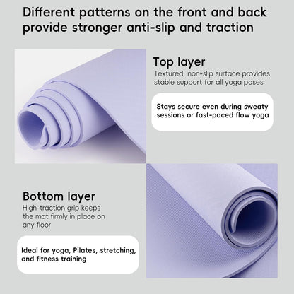 Extra Wide Yoga Mat 72" x 32", 6mm Non Slip TPE Exercise Mat with Carrying Strap, Large Workout Mat for Yoga, Pilates, Stretching, HIIT & Home Gym