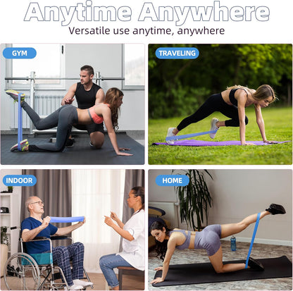 Resistance Loop Exercise Bands, Resistance Bands Exercise Bands for Home Fitness, Stretching, Strength Training, Physical Therapy,Elastic Workout Bands for Women Men Kids, Set of 5