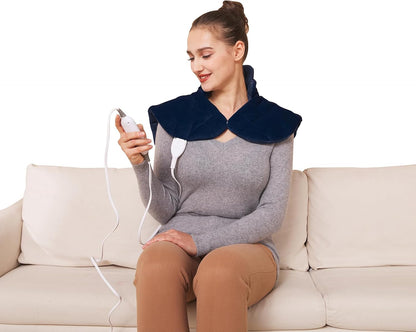 19" x 24" Weighted Neck&Shoulder Heating Pad, 2.5lbs with 12 Temperature Settings&Countdown Timer,Pain Relief for Neck/Shoulders/Menstrual Pain(Dark Gray)