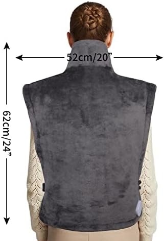 19" x 24" Weighted Neck&Shoulder Heating Pad, 2.5lbs with 12 Temperature Settings&Countdown Timer,Pain Relief for Neck/Shoulders/Menstrual Pain(Dark Gray)