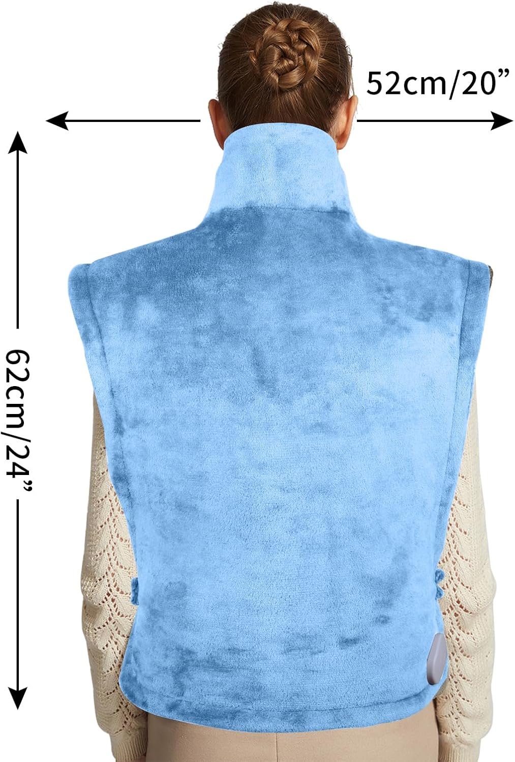 19" x 24" Weighted Neck&Shoulder Heating Pad, 2.5lbs with 12 Temperature Settings&Countdown Timer,Pain Relief for Neck/Shoulders/Menstrual Pain(Dark Gray)