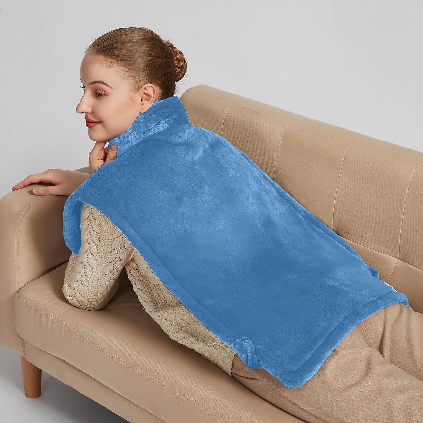 19" x 24" Weighted Neck&Shoulder Heating Pad, 2.5lbs with 12 Temperature Settings&Countdown Timer,Pain Relief for Neck/Shoulders/Menstrual Pain(Dark Gray)