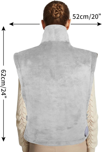 19" x 24" Weighted Neck&Shoulder Heating Pad, 2.5lbs with 12 Temperature Settings&Countdown Timer,Pain Relief for Neck/Shoulders/Menstrual Pain(Dark Gray)