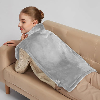 19" x 24" Weighted Neck&Shoulder Heating Pad, 2.5lbs with 12 Temperature Settings&Countdown Timer,Pain Relief for Neck/Shoulders/Menstrual Pain(Dark Gray)