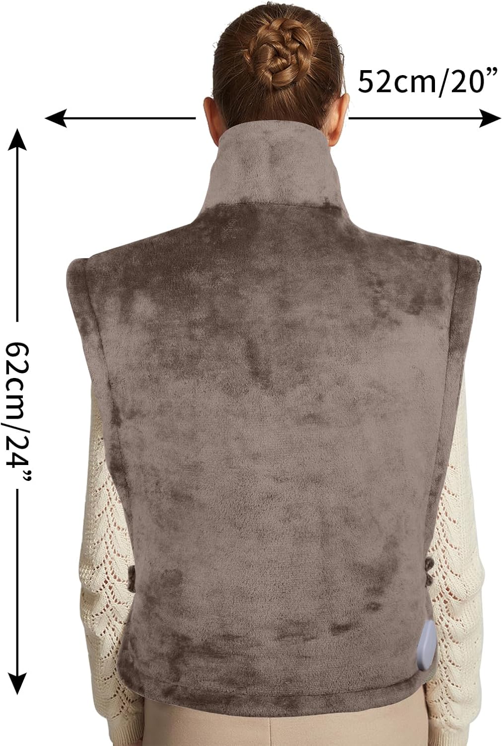 19" x 24" Weighted Neck&Shoulder Heating Pad, 2.5lbs with 12 Temperature Settings&Countdown Timer,Pain Relief for Neck/Shoulders/Menstrual Pain(Dark Gray)