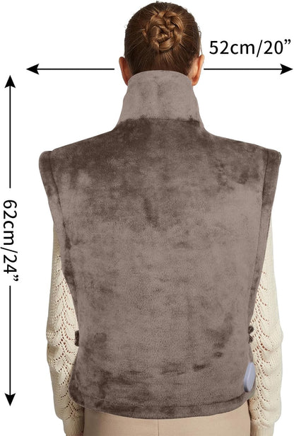 19" x 24" Weighted Neck&Shoulder Heating Pad, 2.5lbs with 12 Temperature Settings&Countdown Timer,Pain Relief for Neck/Shoulders/Menstrual Pain(Dark Gray)