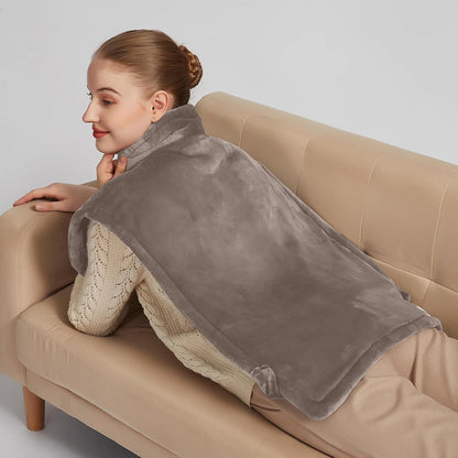 19" x 24" Weighted Neck&Shoulder Heating Pad, 2.5lbs with 12 Temperature Settings&Countdown Timer,Pain Relief for Neck/Shoulders/Menstrual Pain(Dark Gray)