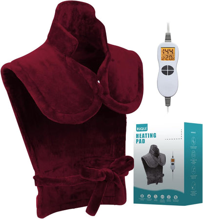 19" x 24" Weighted Neck&Shoulder Heating Pad, 2.5lbs with 12 Temperature Settings&Countdown Timer,Pain Relief for Neck/Shoulders/Menstrual Pain(Dark Gray)