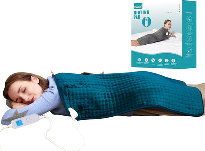 19" x 24" Weighted Neck&Shoulder Heating Pad, 2.5lbs with 12 Temperature Settings&Countdown Timer,Pain Relief for Neck/Shoulders/Menstrual Pain(Dark Gray)